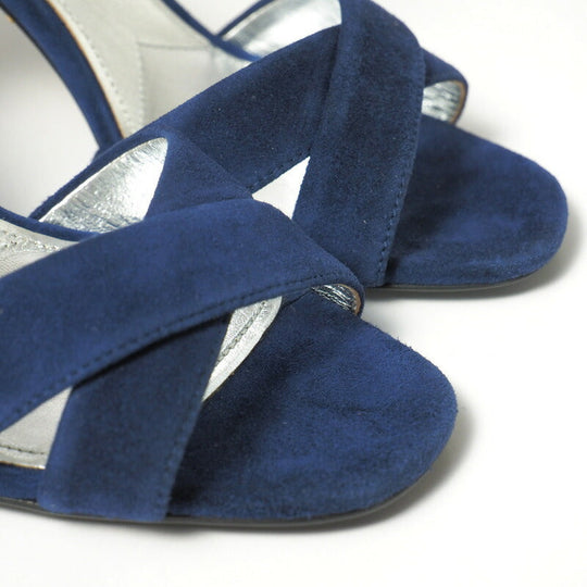 PRADA pumps 1X571F Goat Leather Suede Leather blue Women 35 Used Authentic