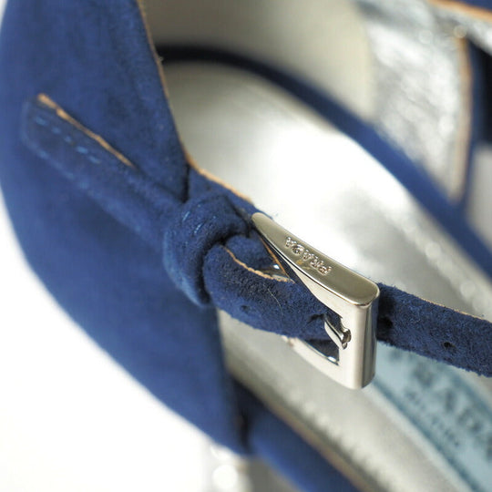 PRADA pumps 1X571F Goat Leather Suede Leather blue Women 35 Used Authentic