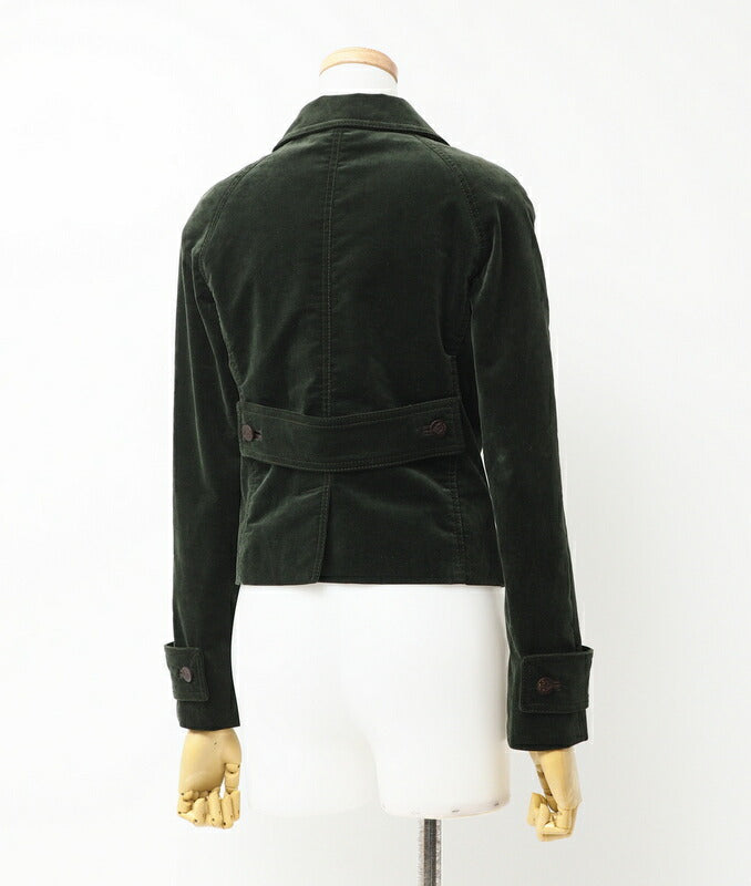 GUCCI Jacket 162034 95% cotton, 5% polyurethane / Lining: 90% cupra, 10% polyurethane green Women 36 Used Authentic
