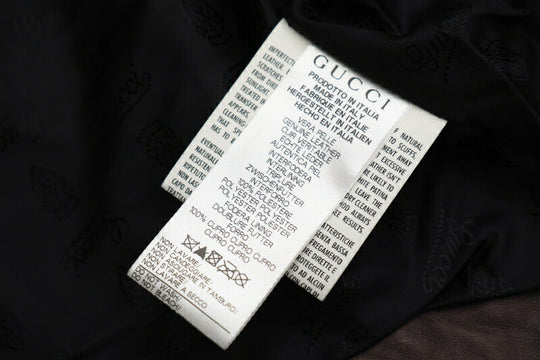 GUCCI Jacket Leather/Adhesive interlining: 100% polyester/Lining: 100% cupra Brown Kids 5 Used Authentic