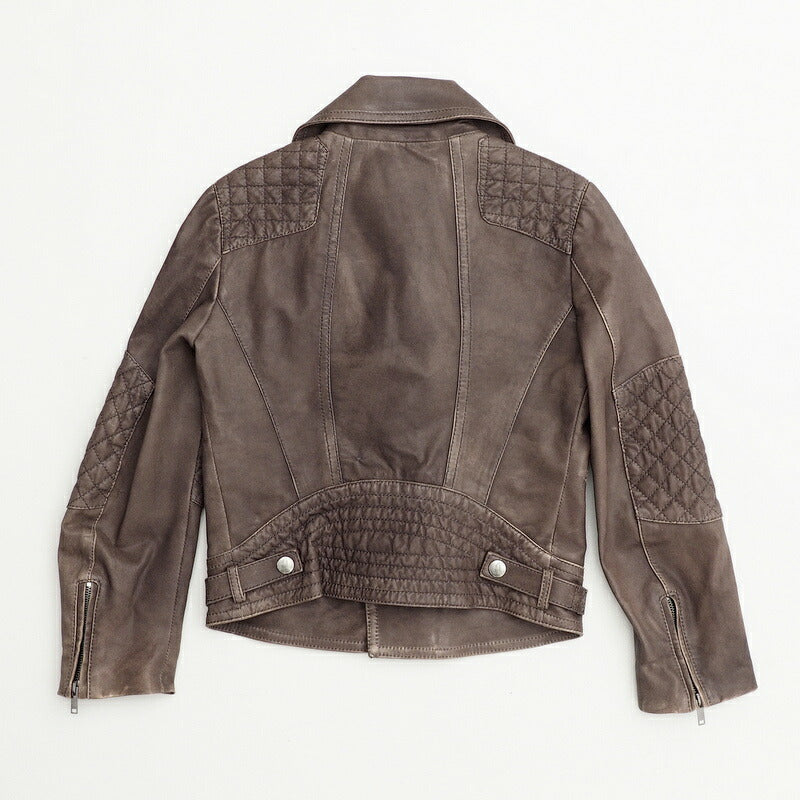 GUCCI Jacket Leather/Adhesive interlining: 100% polyester/Lining: 100% cupra Brown Kids 5 Used Authentic