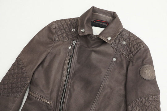GUCCI Jacket Leather/Adhesive interlining: 100% polyester/Lining: 100% cupra Brown Kids 5 Used Authentic