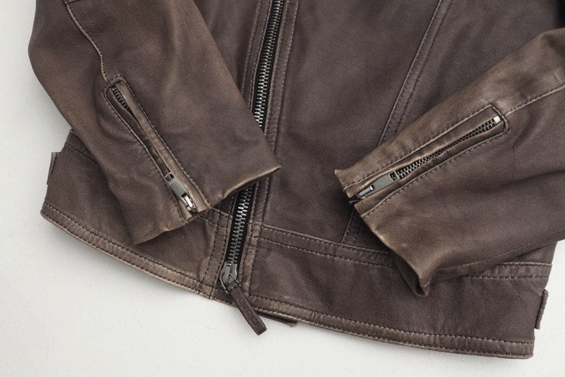 GUCCI Jacket Leather/Adhesive interlining: 100% polyester/Lining: 100% cupra Brown Kids 5 Used Authentic