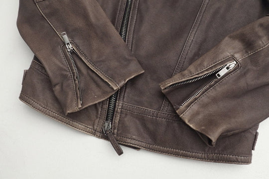 GUCCI Jacket Leather/Adhesive interlining: 100% polyester/Lining: 100% cupra Brown Kids 5 Used Authentic