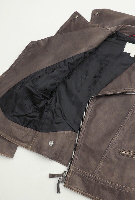 GUCCI Jacket Leather/Adhesive interlining: 100% polyester/Lining: 100% cupra Brown Kids 5 Used Authentic