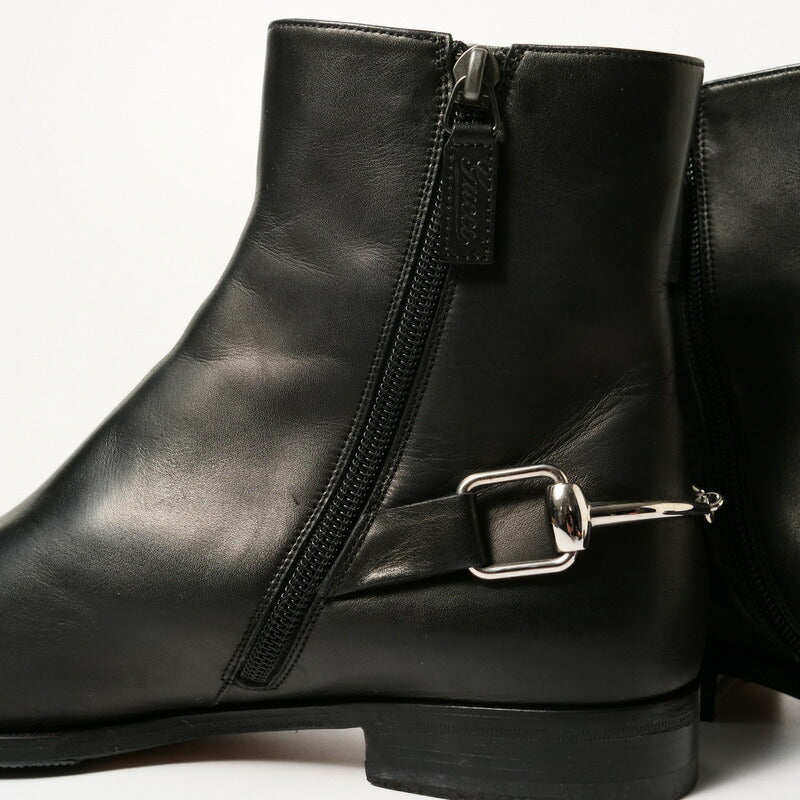 GUCCI boots 181848 Genuine Leather Black / Silver mens 38.5EJ Used Authentic