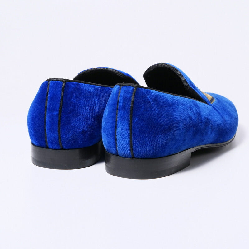 LOUIS VUITTON Slip-on Velor blue mens 7 Used Authentic