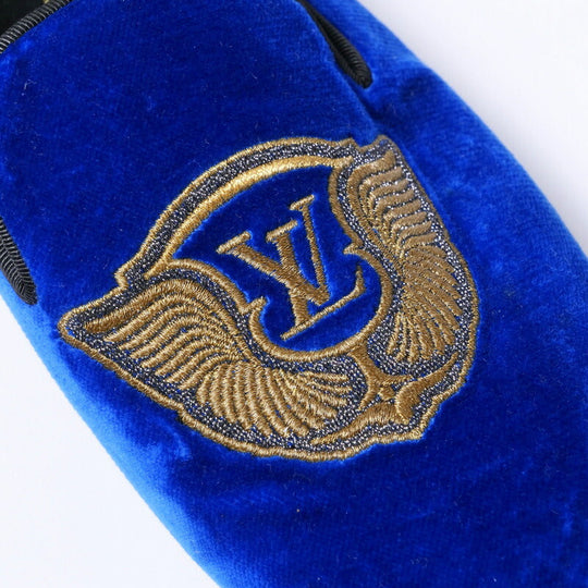 LOUIS VUITTON Slip-on Velor blue mens 7 Used Authentic