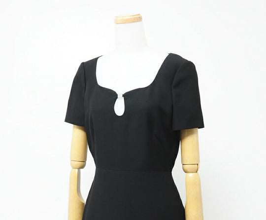 GUCCI one piece 631484 ZAD88 Outer: 54% silk, 46% wool / Lining: 73% acetate, 27% silk black Women 36 Used Authentic