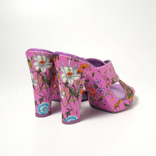 GUCCI Sandals 154911 canvas pink Women 36 Used Authentic