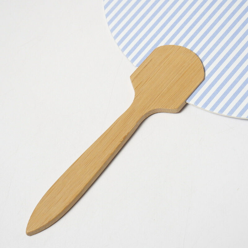 GUCCI Other miscellaneous goods Bamboo, Paper Light blue Stripe Pattern logo: Yellow Uchiwa fan Women(Unisex) Used Authentic