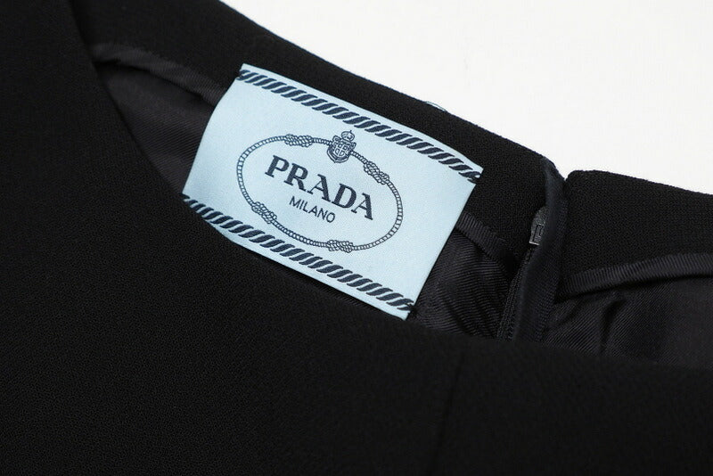 PRADA one piece P31U0 wool black Women 38S Used Authentic