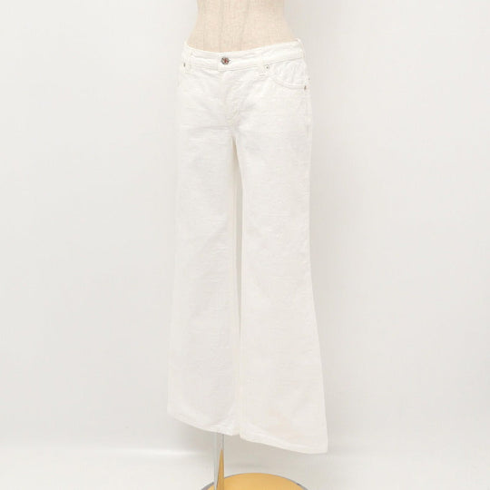 LOUIS VUITTON Denim pants Monogram denim white Women 40 Used Authentic