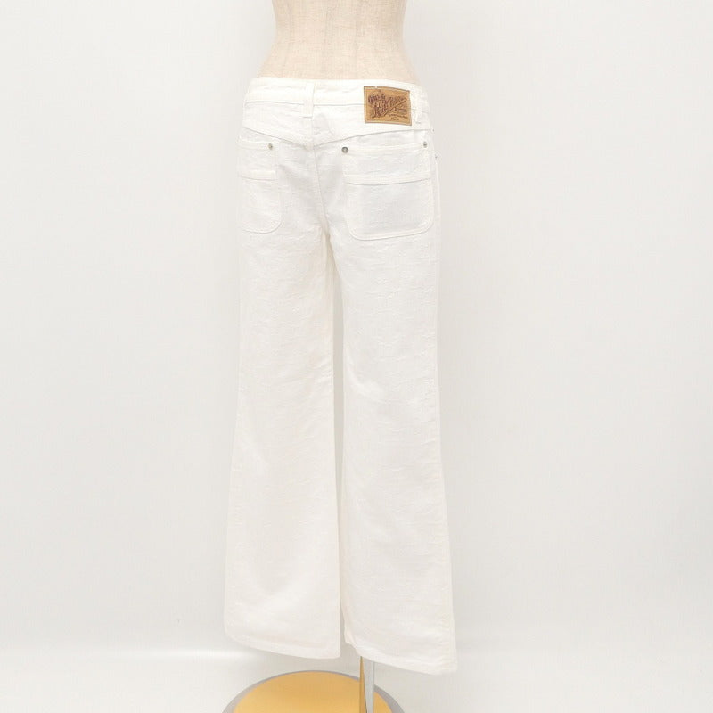 LOUIS VUITTON Denim pants Monogram denim white Women 40 Used Authentic