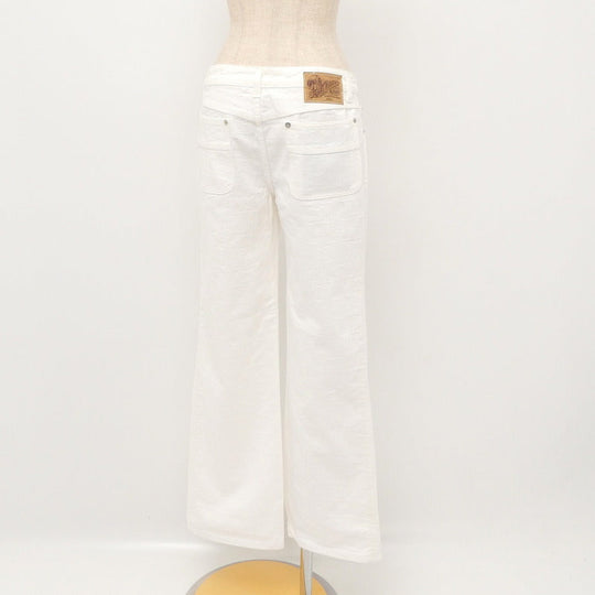 LOUIS VUITTON Denim pants Monogram denim white Women 40 Used Authentic