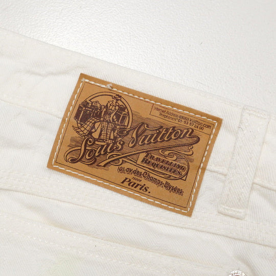 LOUIS VUITTON Denim pants Monogram denim white Women 40 Used Authentic