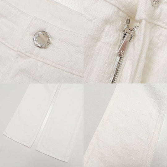 LOUIS VUITTON Denim pants Monogram denim white Women 40 Used Authentic