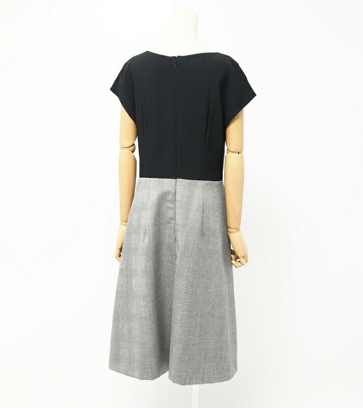 PRADA one piece P33R8 8162 1L5I Acetate 72% Rayon 28% Bottom 100% Wool Black Grey Women 42 Used Authentic