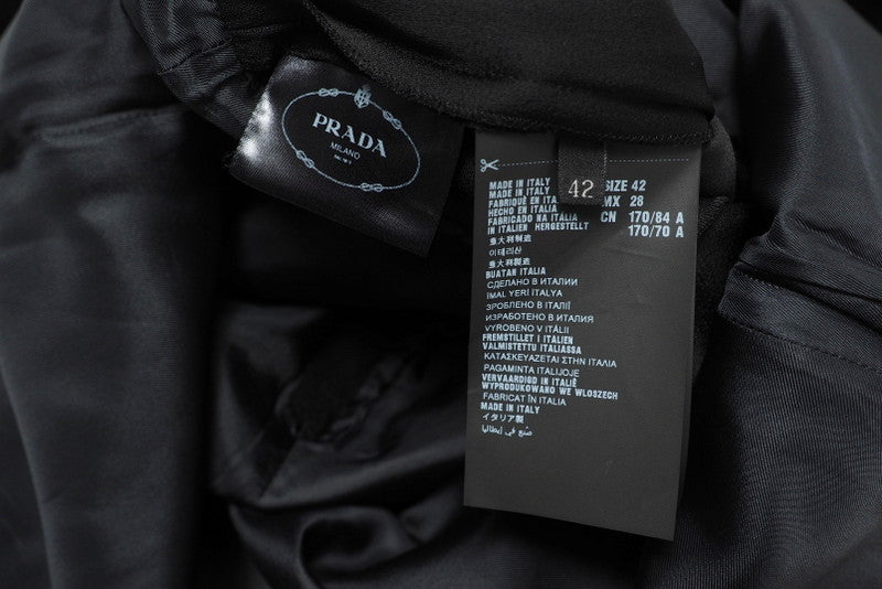PRADA one piece P33R8 8162 1L5I Acetate 72% Rayon 28% Bottom 100% Wool Black Grey Women 42 Used Authentic
