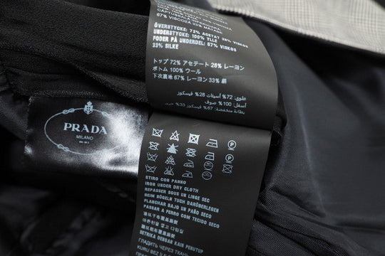 PRADA one piece P33R8 8162 1L5I Acetate 72% Rayon 28% Bottom 100% Wool Black Grey Women 42 Used Authentic