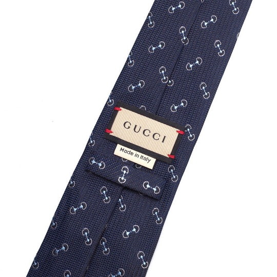 GUCCI tie 782756 4E009 silk Navy blue 148x2.8" mens Used Authentic