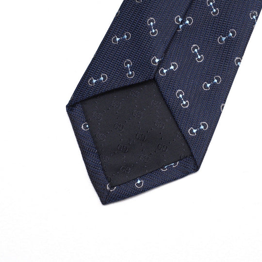 GUCCI tie 782756 4E009 silk Navy blue 148x2.8" mens Used Authentic