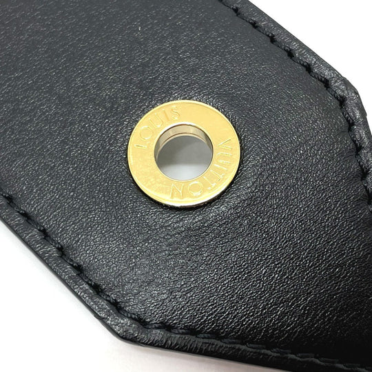 LOUIS VUITTON belt MP146 Grain leather black knot Eyelet mens 80/32 Used Authentic