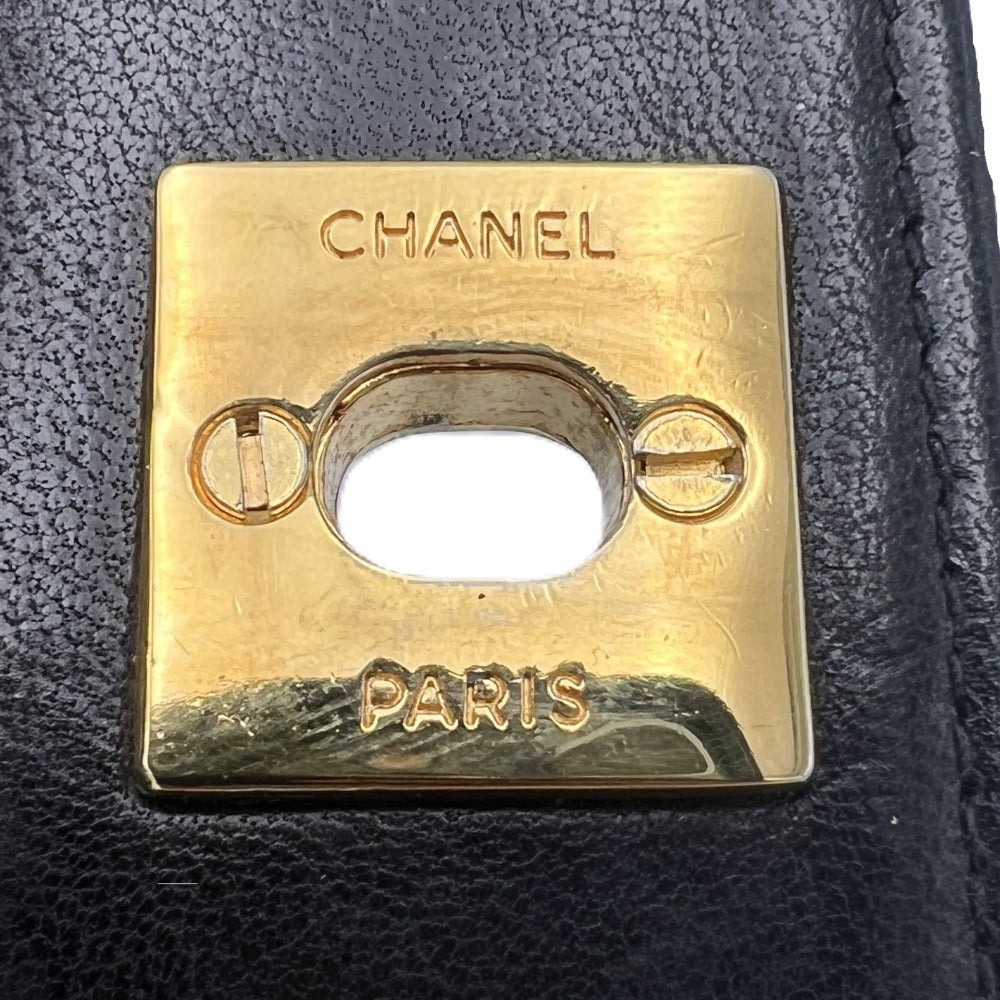 CHANEL Shoulder Bag lambskin black Chain Gold Metal Flap Turnlock Mini Matrasse Women Used Authentic