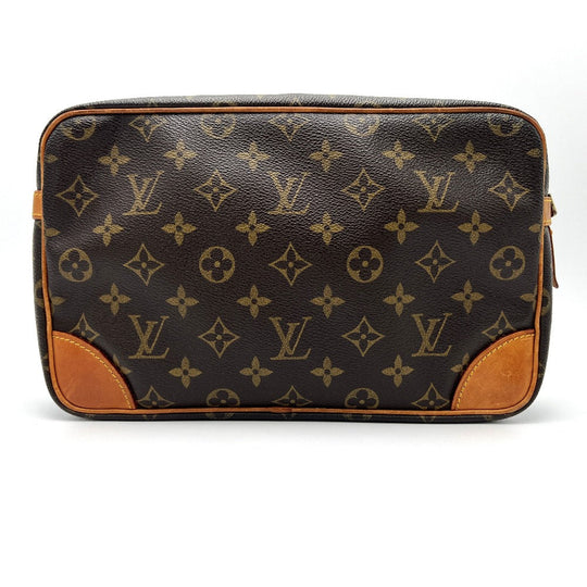 LOUIS VUITTON business bag M51845 Monogram canvas Brown Compiegne 28 Used Authentic