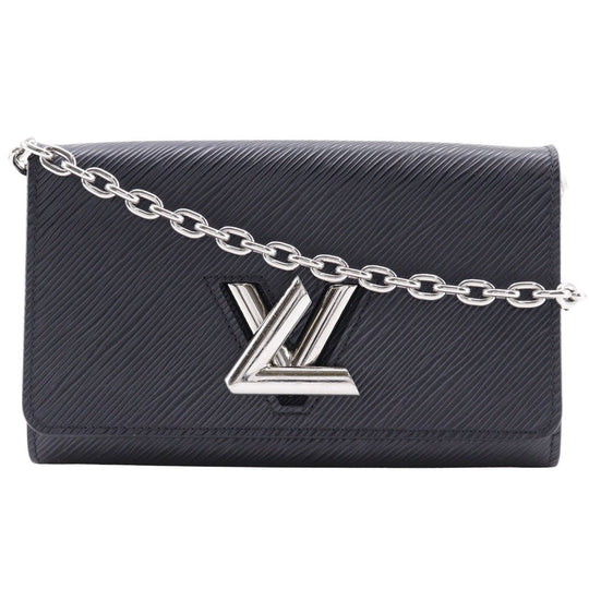 LOUIS VUITTON Shoulder Bag M62038 Epi Leather black Chain wallet Portefeuille Twist Chain Women Used Authentic