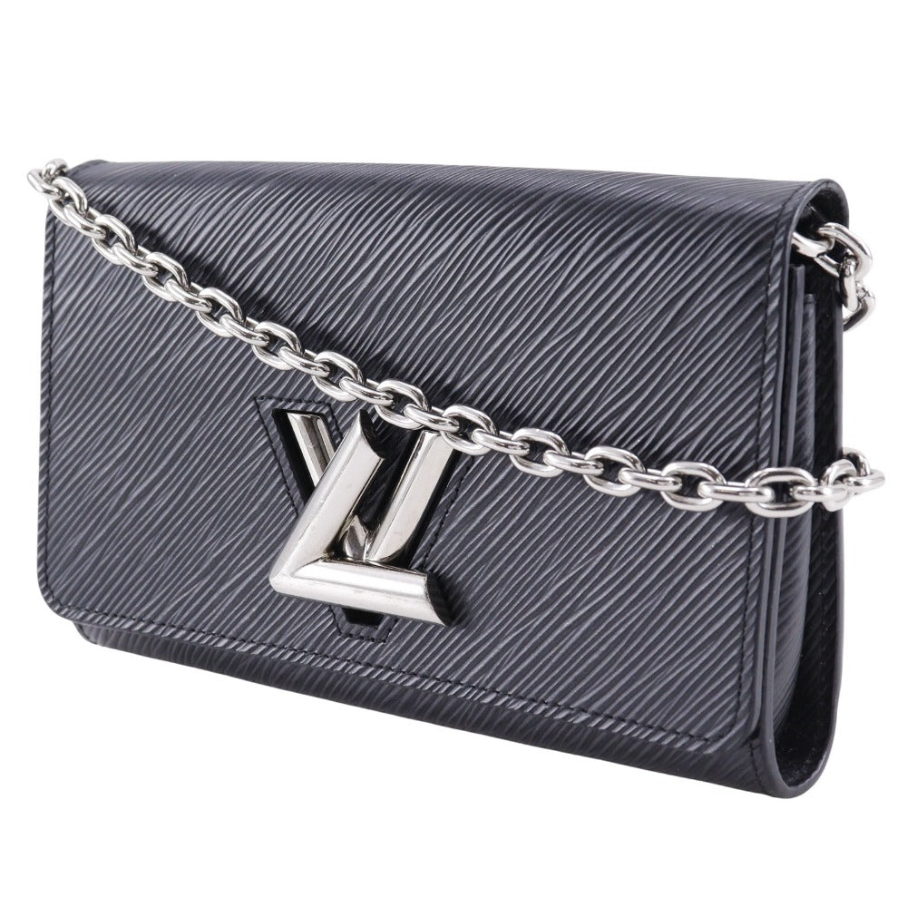 LOUIS VUITTON Shoulder Bag M62038 Epi Leather black Chain wallet Portefeuille Twist Chain Women Used Authentic