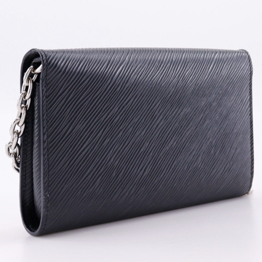LOUIS VUITTON Shoulder Bag M62038 Epi Leather black Chain wallet Portefeuille Twist Chain Women Used Authentic