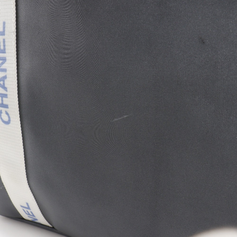 CHANEL Tote Bag Nylon gray Sports line logo Women Used Authentic