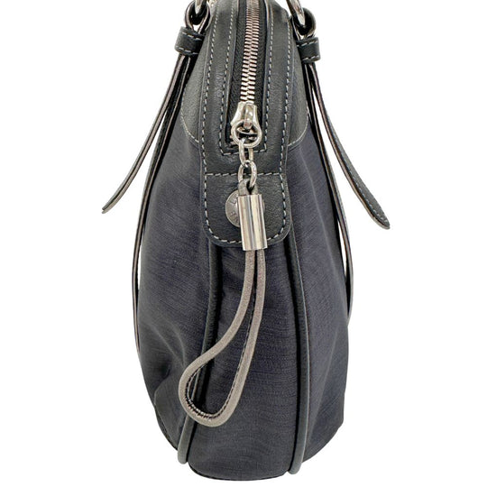 LOEWE Handbag Nylon canvas, leather black anagram Women Used Authentic