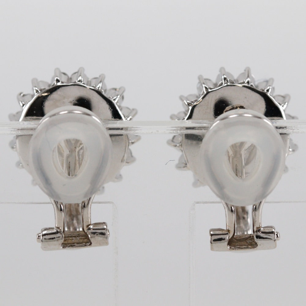 JEWELRY Earring K18 White Gold, Pt900Platinum, Diamond/Pearl Silver Women Used Authentic