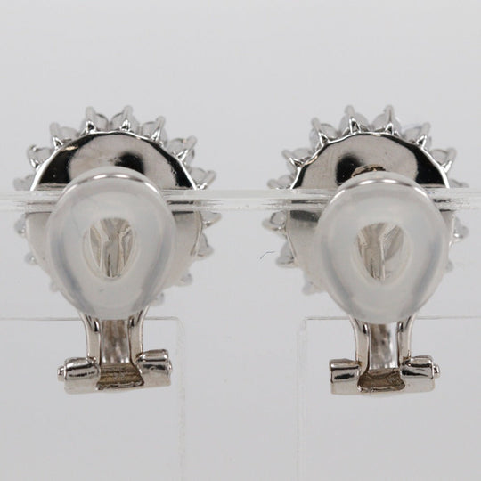 JEWELRY Earring K18 White Gold, Pt900Platinum, Diamond/Pearl Silver Women Used Authentic
