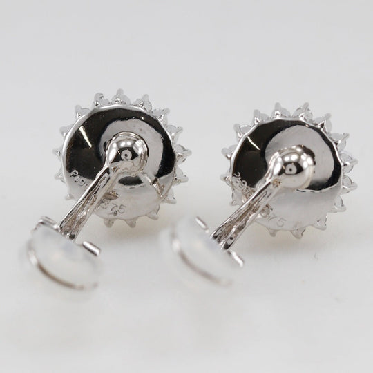 JEWELRY Earring K18 White Gold, Pt900Platinum, Diamond/Pearl Silver Women Used Authentic