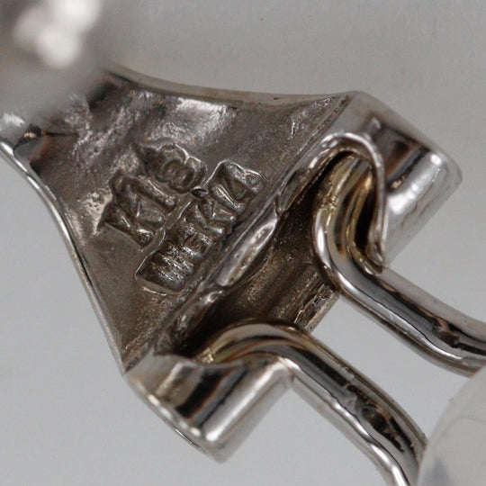 JEWELRY Earring K18 White Gold, Pt900Platinum, Diamond/Pearl Silver Women Used Authentic