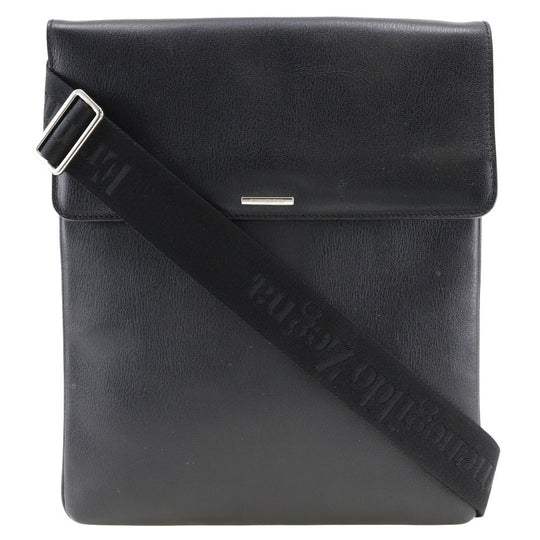 Ermenegildo Zegna Shoulder Bag leather black mens Used Authentic