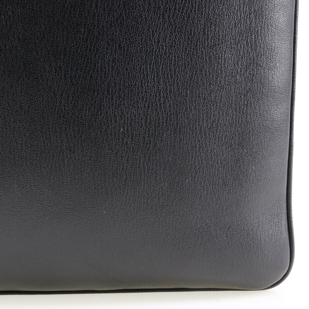Ermenegildo Zegna Shoulder Bag leather black mens Used Authentic