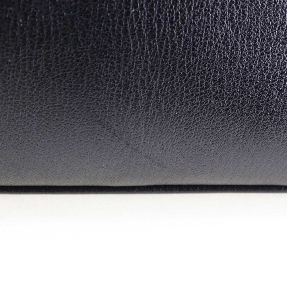 Ermenegildo Zegna Shoulder Bag leather black mens Used Authentic