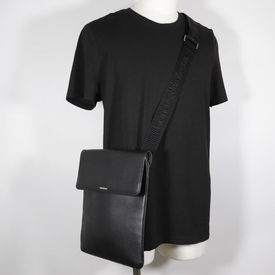 Ermenegildo Zegna Shoulder Bag leather black mens Used Authentic