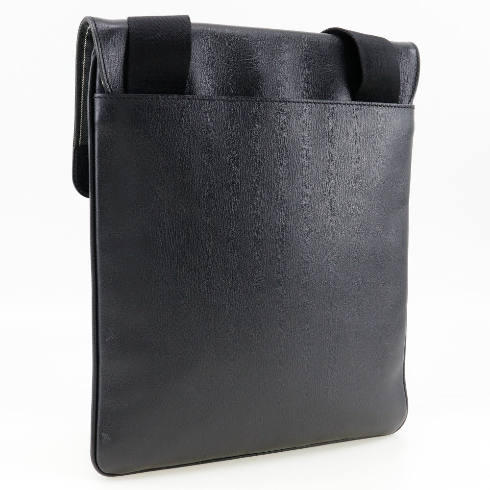 Ermenegildo Zegna Shoulder Bag leather black mens Used Authentic