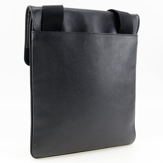 Ermenegildo Zegna Shoulder Bag leather black mens Used Authentic