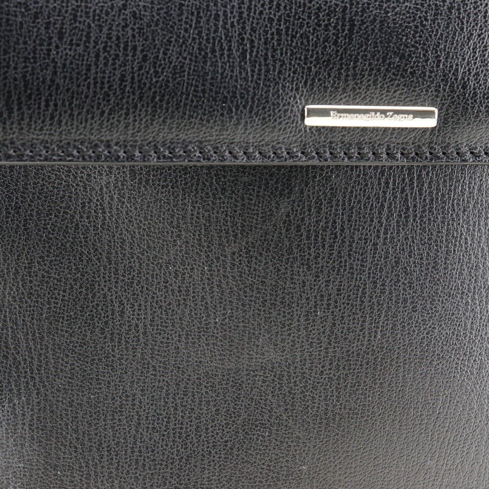Ermenegildo Zegna Shoulder Bag leather black mens Used Authentic