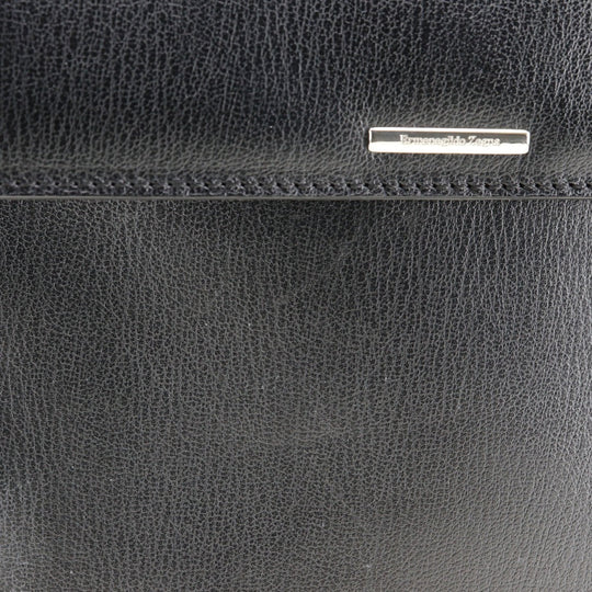 Ermenegildo Zegna Shoulder Bag leather black mens Used Authentic