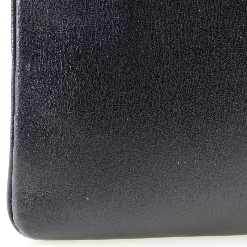 Ermenegildo Zegna Shoulder Bag leather black mens Used Authentic