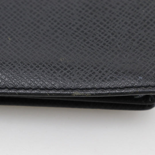 LOUIS VUITTON Bill Compartment M31002 Taiga black Porto Cartes Crdit mens Used Authentic