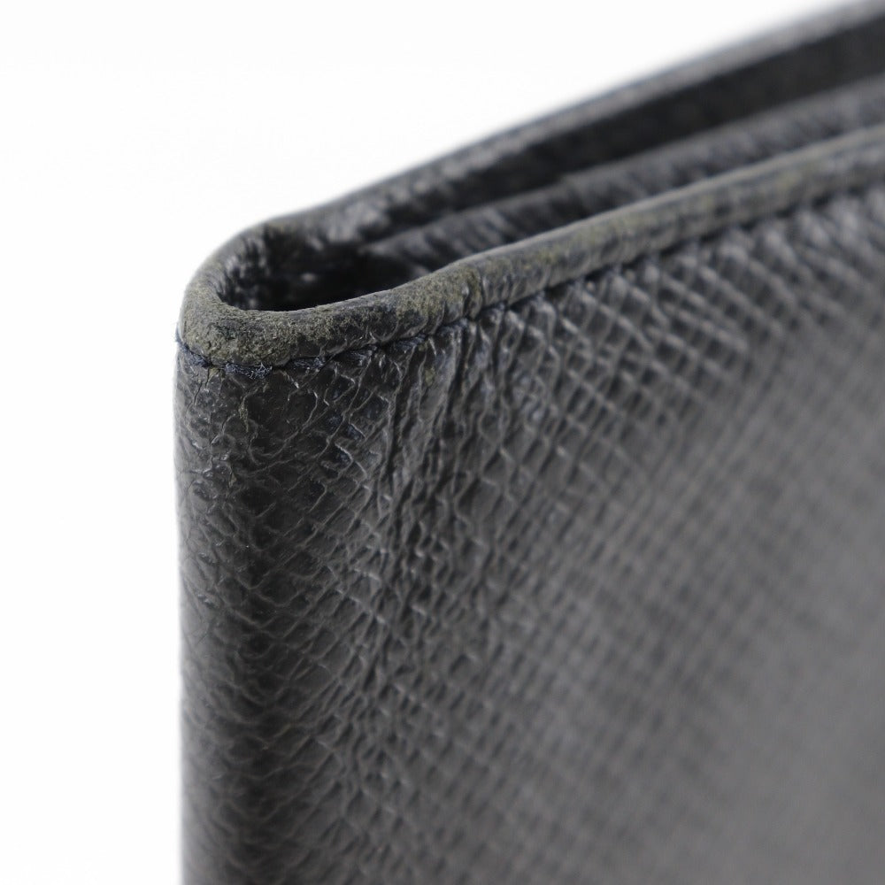LOUIS VUITTON Bill Compartment M31002 Taiga black Porto Cartes Crdit mens Used Authentic