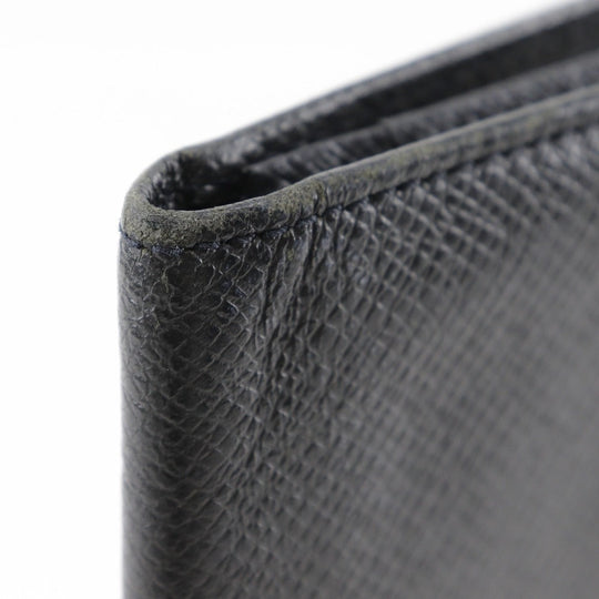 LOUIS VUITTON Bill Compartment M31002 Taiga black Porto Cartes Crdit mens Used Authentic